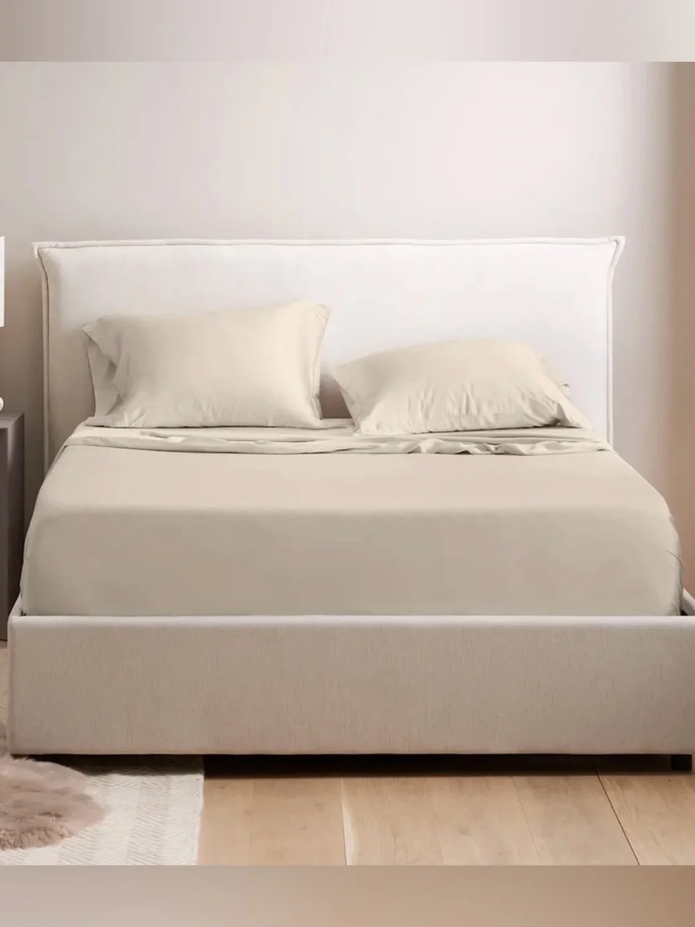 NEW Quince 3 Piece Bamboo Fitted Sheet Set, Cal King (Sand)